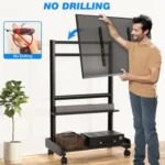 عربة شاشة Heavy Duty بعجلات دوارة قابلة للقفل