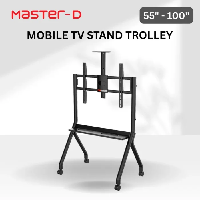 AZTECH FD580 TV Trolley Stand for 55''–100'' TVs Front view