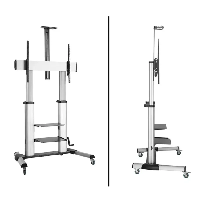 Height Adjustable Ultra-Large TV Stand With Crank Handle Side View