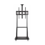 Heavy-Duty Steel TV Trolley Stand with Shelf (SH 75B FS) – Fits 32” to 75” TVs