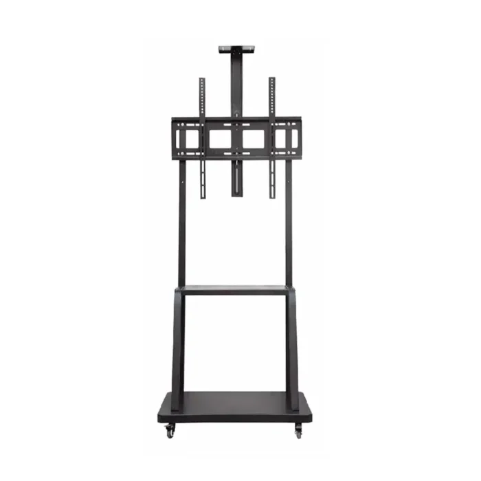 Heavy-Duty Steel TV Trolley Stand with Shelf (SH 75B FS) – Fits 32” to 75” TVs