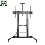 SH 777CR Telescopic Height Adjustable Metal TV Cart With Crank Handle