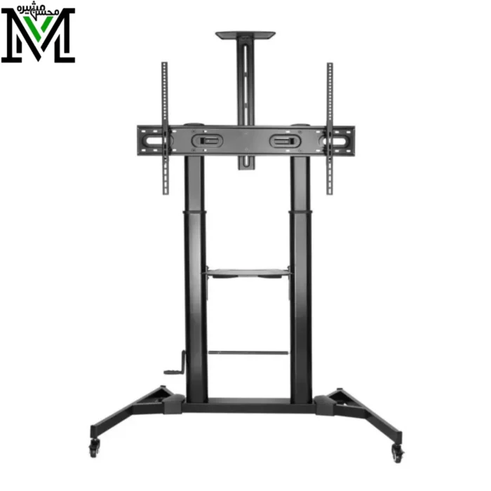 SH 777CR Telescopic Height Adjustable Metal TV Cart With Crank Handle