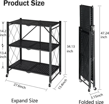 Black Freestanding Storage Rack for Office or Home Use