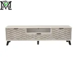 Modern TV Stand with Chevron Cabinets and Drawer – ZigMax Series