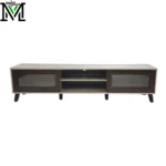Masheera VistaMax TV Console in dark walnut, ivory, and mixed tones