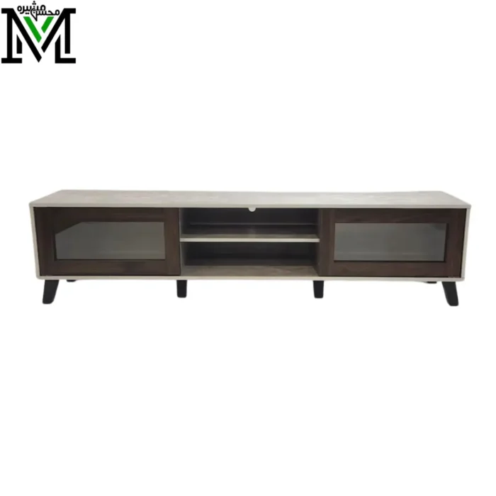 Masheera VistaMax TV Console in dark walnut, ivory, and mixed tones Masheera VistaMax TV Console in dark walnut, ivory, and mixed tones