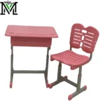 School Desk and Chair Set - Pink Plastic