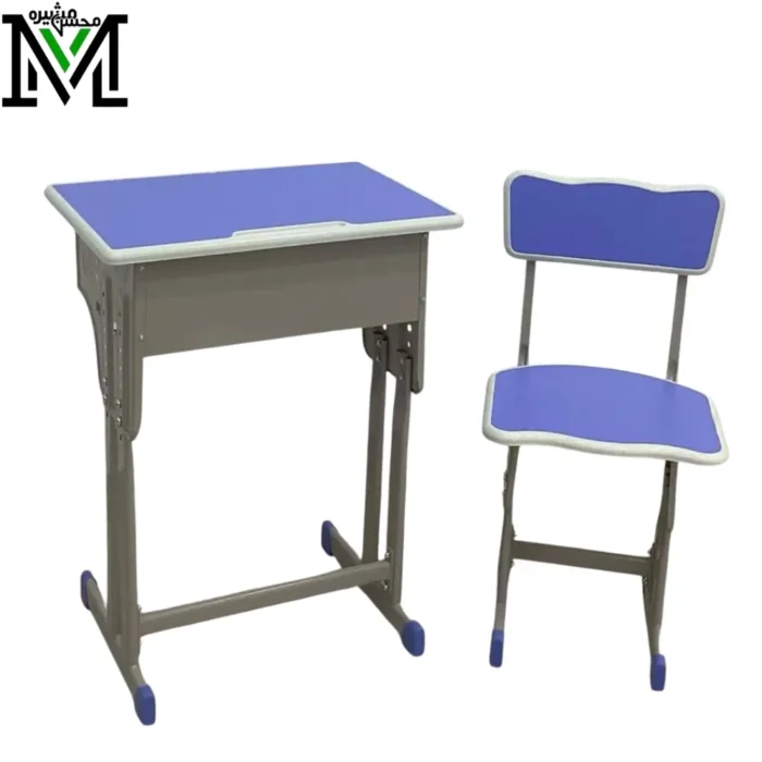 School Desk and Chair Set – Blue Adjustable Legs School Desk and Chair Set – Blue Adjustable Legs
