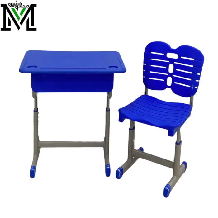 School Desk and Chair Set – Blue Plastic School Desk and Chair Set – Blue Plastic