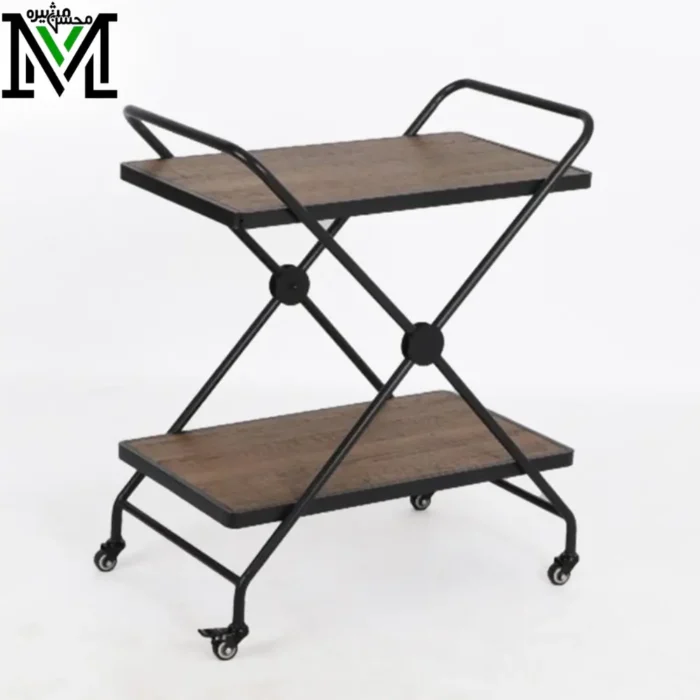 Serving Trolley with Wheels Brown Serving Trolley with Wheels Brown