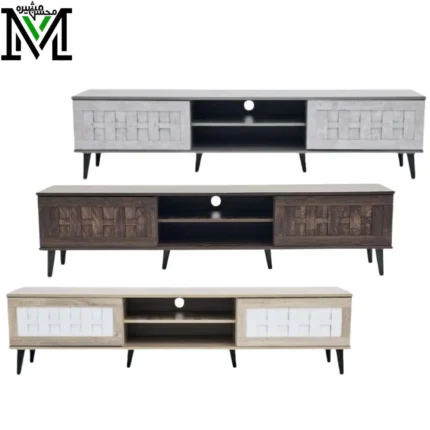 TV Stand 180 cm Gray, Dark Brown & Beige