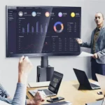 NB Motorized TV Stand NBER-G85 with touch control panel and cable management