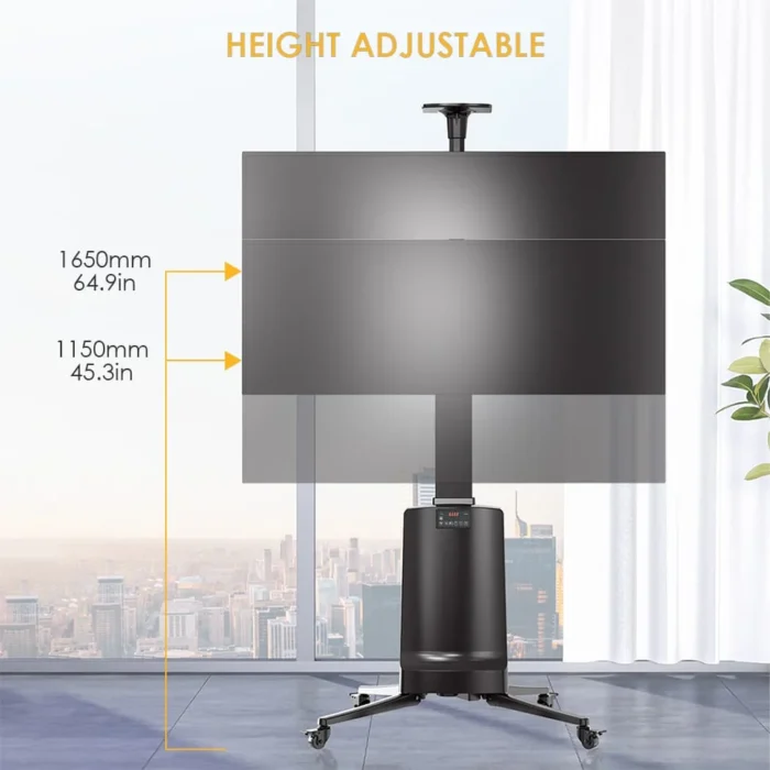 NB-TW85B electric mobile TV cart used in conference room setup in Riyadh (حامل شاشة للمناسبات)