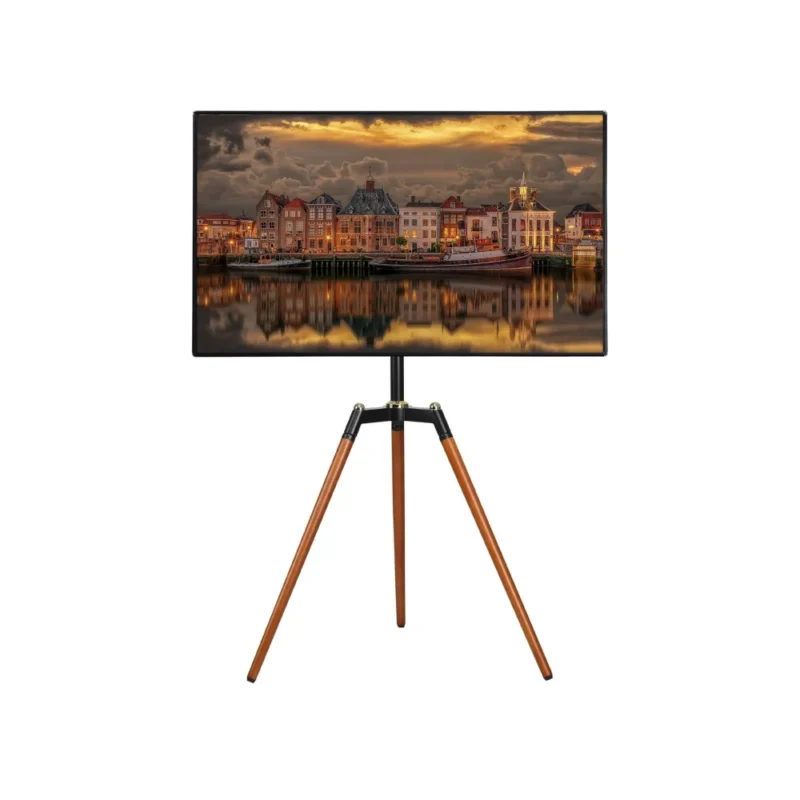Tripod TV stand for a modern television setup