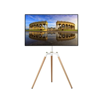 BEETEC TF-FS109W modern tripod TV stand setup example in Riyadh