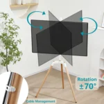 Adjustable tilt and swivel mechanism on easel TV stand in Riyadh