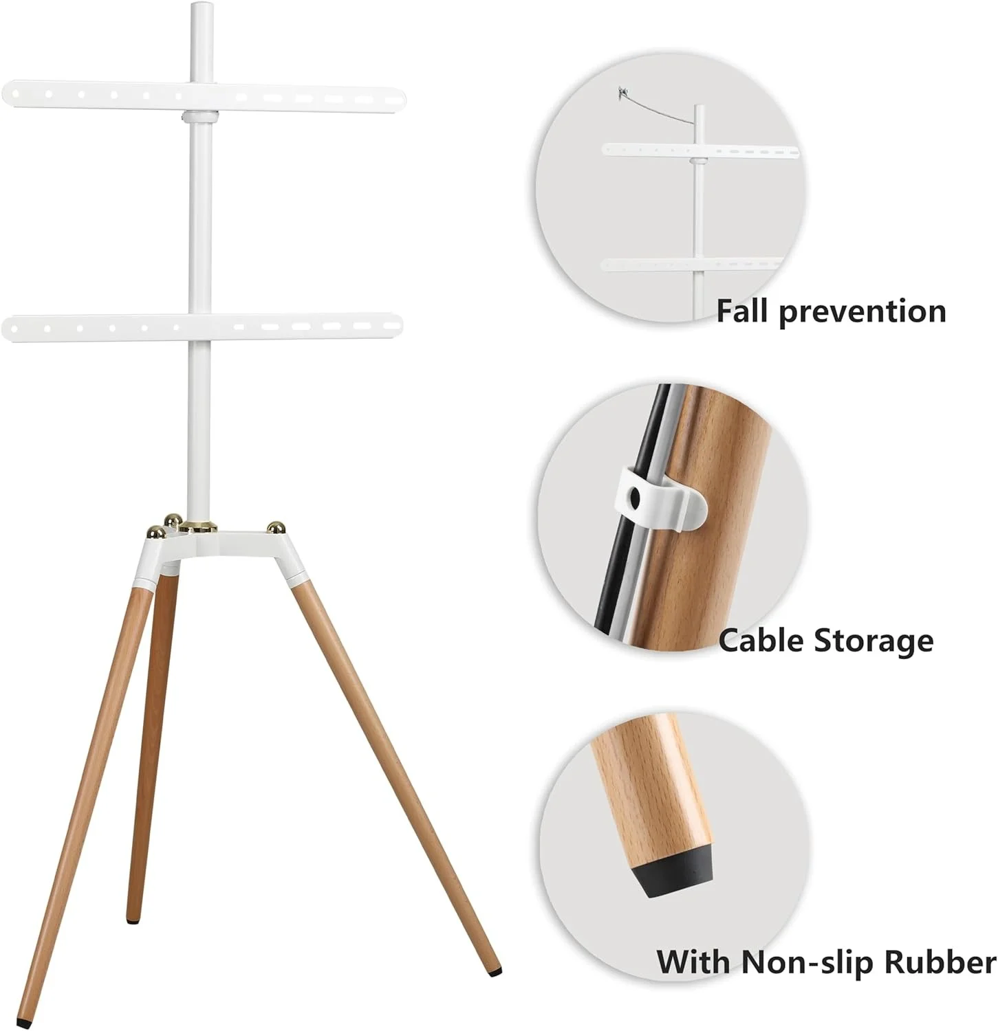 BEETEC TF-FS109W modern tripod TV stand setup example in Riyadh