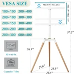 Adjustable tilt and swivel mechanism on easel TV stand in Riyadh