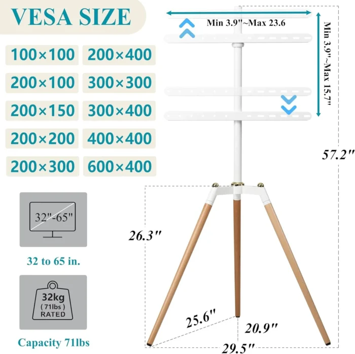 Adjustable tilt and swivel mechanism on easel TV stand in Riyadh