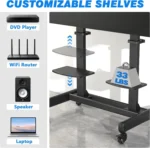 Side view of Rfiver MT5005 heavy-duty TV display cart