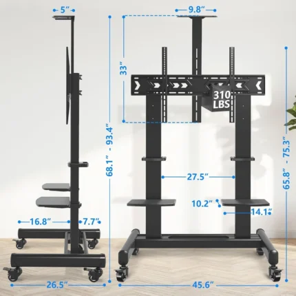 AV shelf detail on Rfiver MT5005 cart for routers and PCs