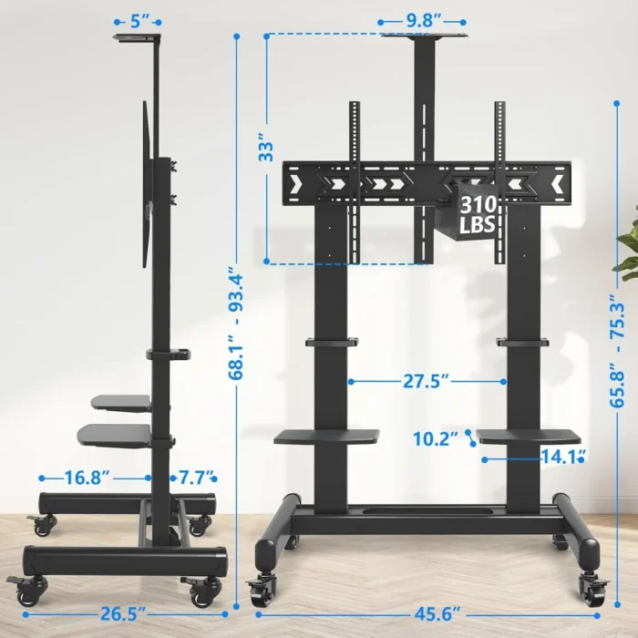 AV shelf detail on Rfiver MT5005 cart for routers and PCs
