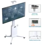 Close-up of remote control for TW85 motorized mobile TV cart