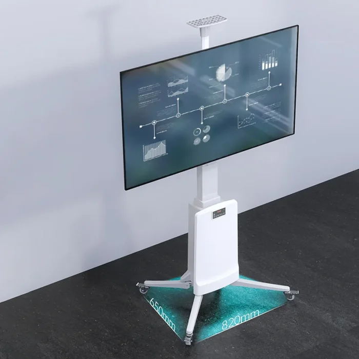 TW-85-W (5) TW85 white TV cart supporting large flat-panel screens