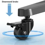 NB NBER-G85 black mobile TV stand with lockable wheels and steel frame