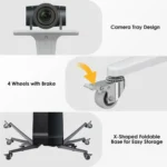 Heavy-duty steel base of NB-TW85B motorized TV cart in Riyadh