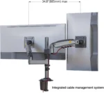 NB North Bayou ergonomic gas spring monitor mount showing tilt and swivel adjustment Riyadh