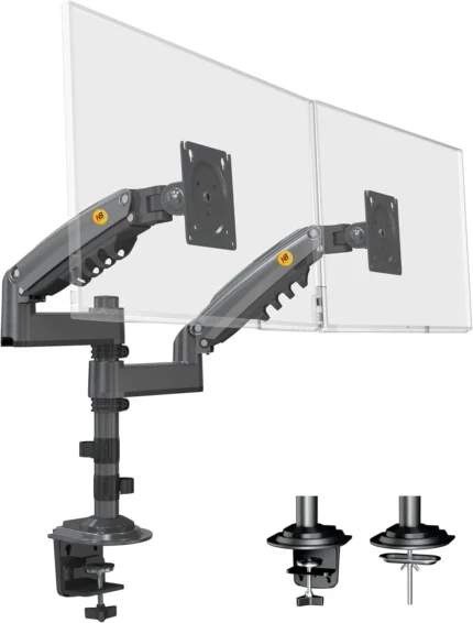 NB North Bayou 17–27 inch adjustable monitor arm desk mount on office desk in Riyadh