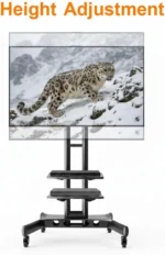 Dual shelf TV cart with wheels for home entertainment systems