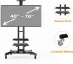 Mobile TV stand for large TVs in office and meeting room setup