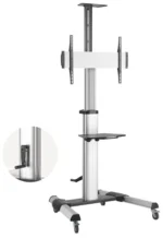 Aluminum TV cart with crank handle height adjustment for 32 to 70 inch screens in Saudi Arabia
