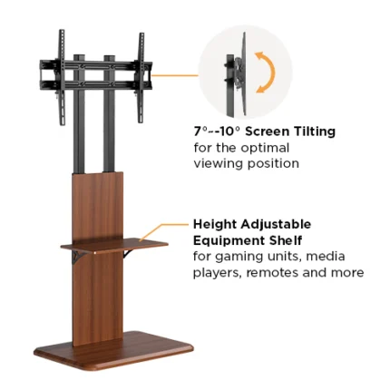 TV stand with stable base for everyday viewing setups