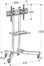 movable television stand for professional environments