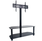 modern glass tv floor stand for 65 inch tv in Riyadh