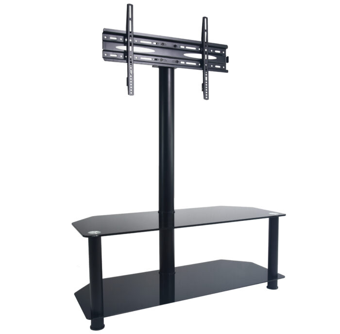 A901B-4-scaled modern glass tv floor stand for 65 inch tv in Riyadh