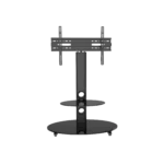 modern black glass tv floor stand for 65 inch tv in Riyadh