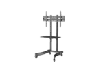 modern black tv stand with stable support structure