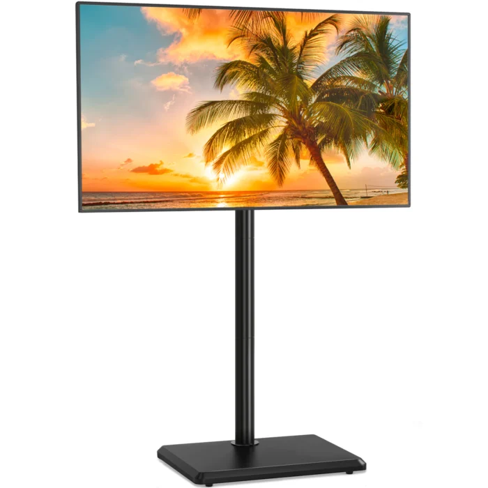 modern-tv-floor-stand-37-75-inch-KSA Modern steel TV floor stand for 37 to 75 inch screens sleek design in Riyadh Saudi Arabia