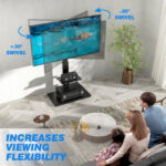 TV floor stand with universal compatibility for different screen sizes