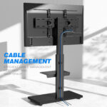 Modern TV stand for LED screens with organized setup design