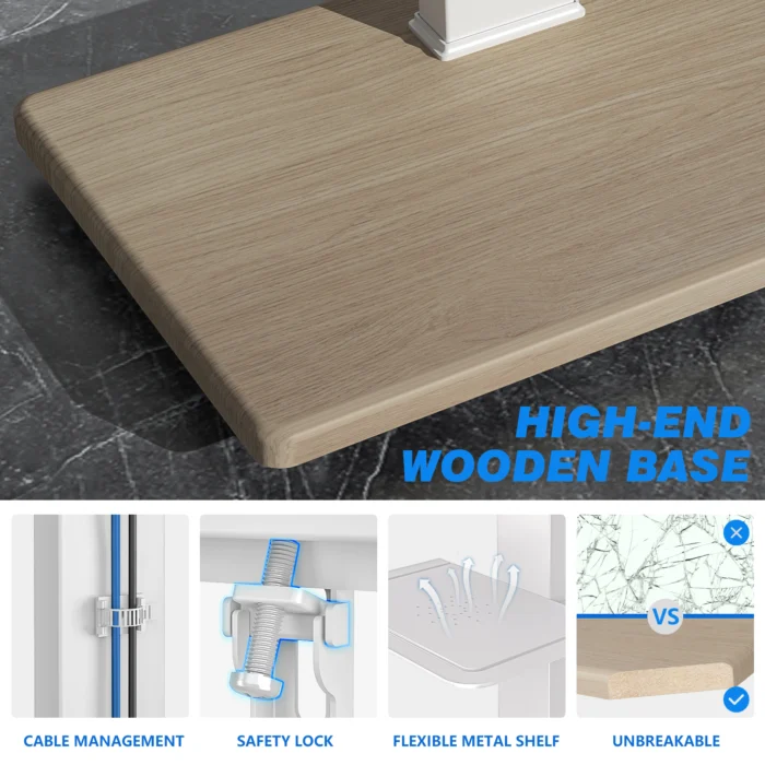 wooden base of tv stand Durable TV stand for daily use in homes and workplaces