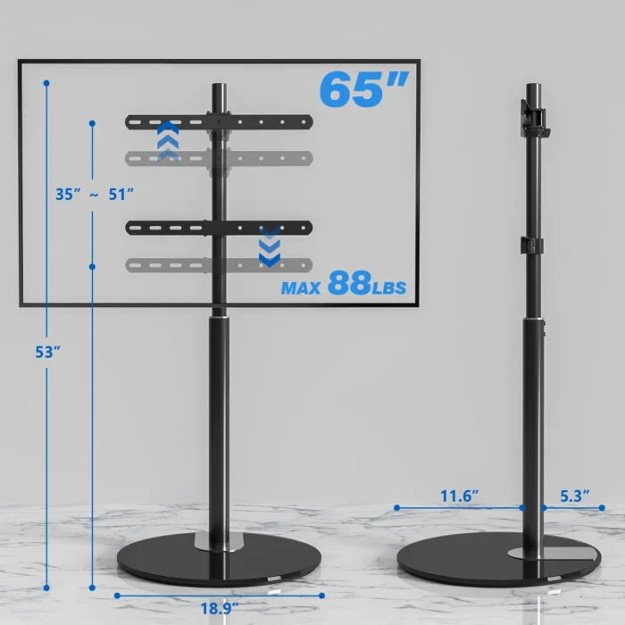 compact tv floor stand for small spaces