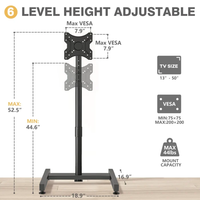 compact tv stand with universal vesa mount