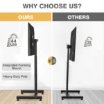 Tv Floor Stand that does not bend strong build and weight capacity in Riyadh