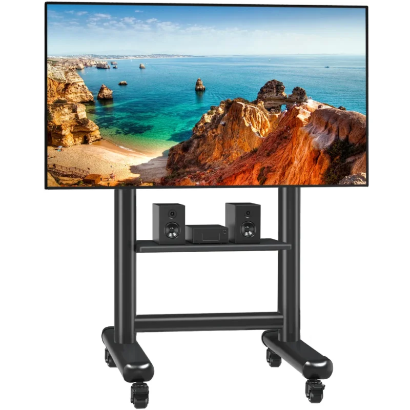 Floor TV stand with television